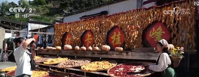 “晒秋”点燃节日氛围 沉浸式古村体验受热捧