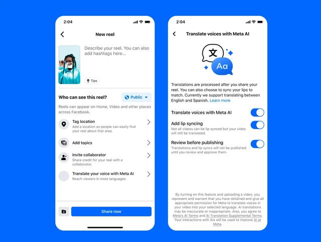 Meta向全球创作者推出AI语音翻译服务 首先支持英语和西班牙语
