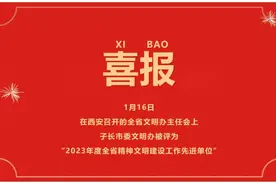 喜报！子长市委文明办荣获2023年度全省精神文明建设工作先进单位图片