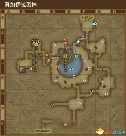 《勇者斗恶龙10：离线版》冷达西亚地图 全宝箱钓鱼点收集点标注