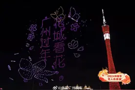 “广州过年花城看花”，2024架无人机在羊城上空与城市夜景交相辉映！图片