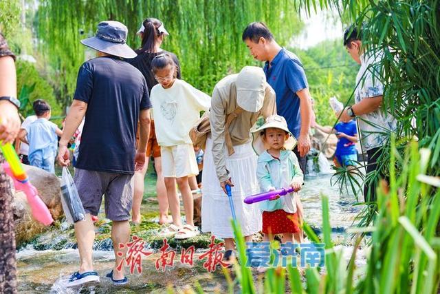 一年四季 泉在济南丨白泉涌雪消暑热 稚子踏浪戏清凉
