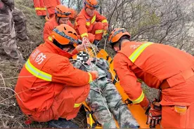 护林员在山中不慎受伤被困半山腰 北京门头沟消防紧急救援图片