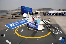 青岛首条海岛低空物流航线开通图片