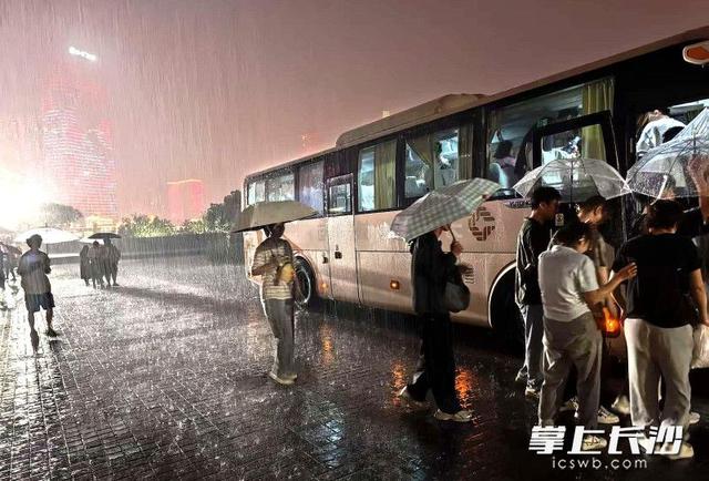突降暴雨，观光小火车秒变应急大巴车为游客撑起“温馨伞”