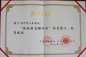 喜报！新野法院成功续创省级文明单位图片