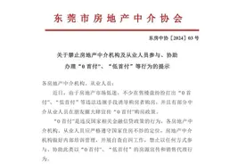 “零首付”买房重出江湖？东莞市房地产中介协会：违法违规图片