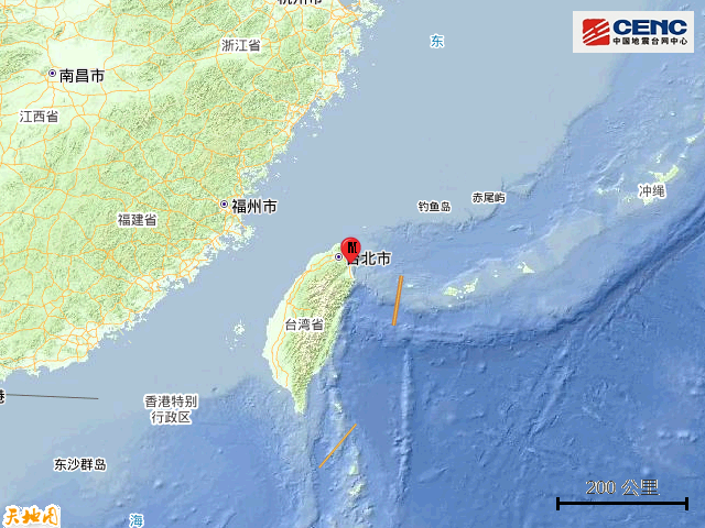 台湾宜兰县发生4.9级地震