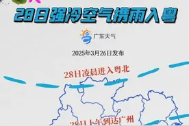 一夜“速冻”！强冷空气凌晨已进入广东，最低温跌破10℃，今日将有大风+降雨+局地小冰雹强对流天气图片