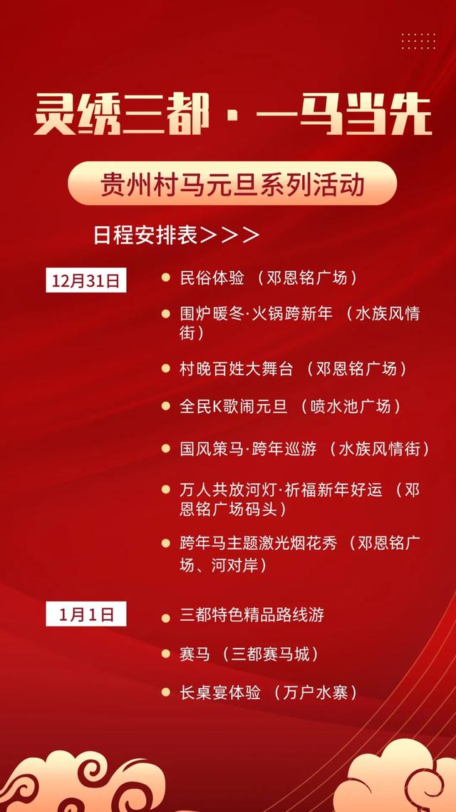 马年看村马 | 从看演出到周边游，一张图玩转三都~