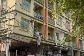 缅甸瓦城一栋11层公寓遭余震后全部倒塌，有中国人被困，急需大型设备图片