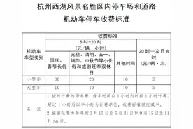 杭州西湖景区停车收费有调整，明天起执行图片