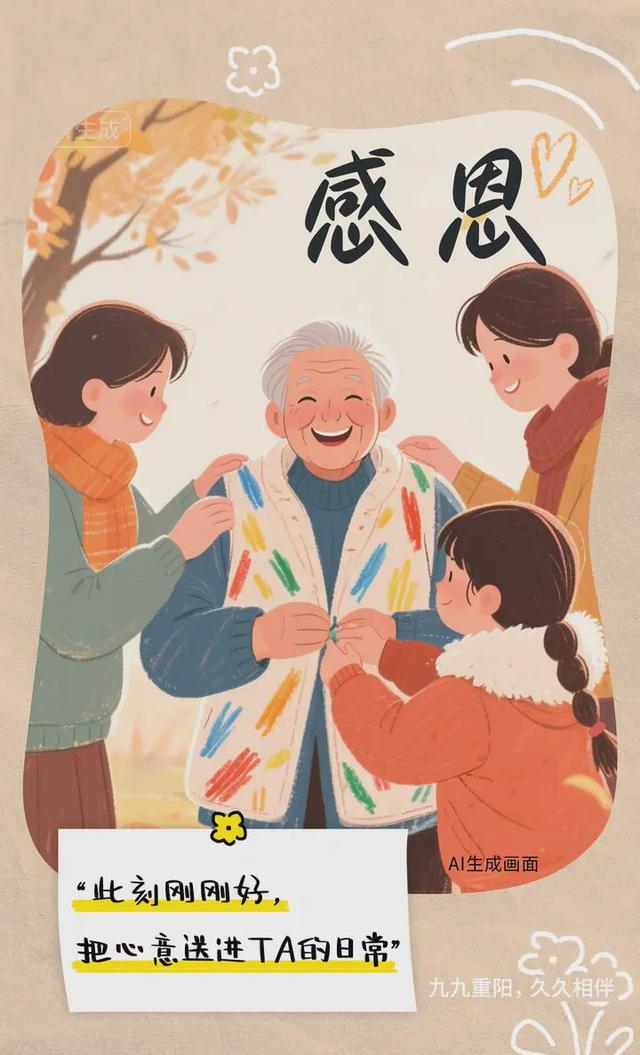 登高望远 寿比泰山丨望岳AI海报·今又重阳……请转发这份温暖，让爱被更多人看见！