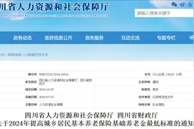 四川城乡居民基本养老保险基础养老金最低标准提高至163元图片