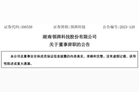 湖南领湃科技股份有限公司董事曾广富辞职图片