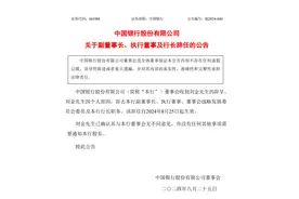 中国银行：行长刘金因个人原因辞职，葛海蛟代行行长职责图片