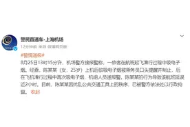 一旅客在航班起飞滑行过程中吸电子烟 上海机场警方通报图片