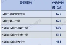 刚刚！2025年乐山市中考录取分数线公布→图片