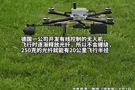 免疫电磁干扰：德国也研发有线控制无人机，拖着光纤能飞20公里?图片