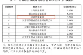 报刊出版集团经济规模十强名单出炉！成都传媒集团位居全国第三图片
