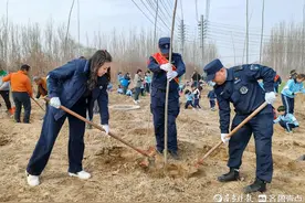 大手拉小手 添绿一起走，振邦集团天桥分公司开展植树活动图片