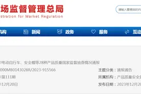 2023年电动自行车、安全帽等28种产品质量国家监督抽查情况通报图片