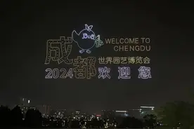 精彩！2024架无人机点亮成都世园会主会场夜空图片