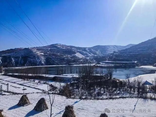 安定区：雪映石门水库 写就冬日画卷