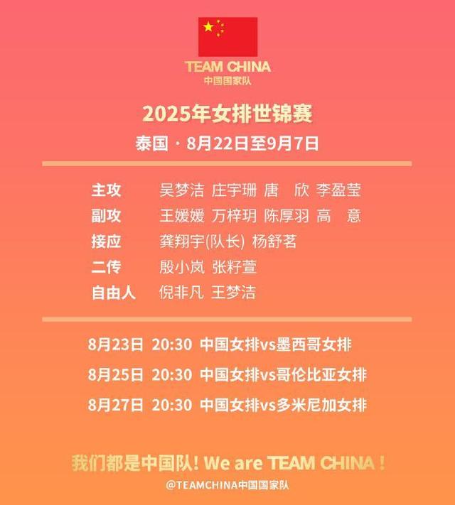 中国女排将赴泰国出战世锦赛