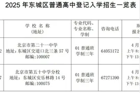 北京东、西城公布普通高中登记入学计划  共招420人图片
