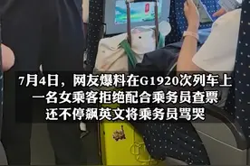 女子高铁拒绝查票，飙英文骂哭乘务员……网友炸了！图片