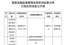 对代销保险产品误导宣传，江南农商行被罚35万元图片