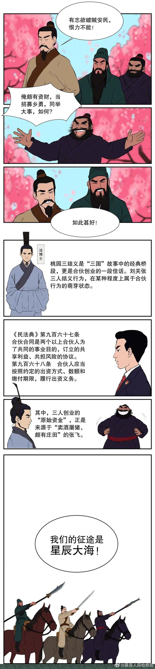 三国打架漫画图片大全（漫画民法典·三国① 宴桃园豪杰三结义）