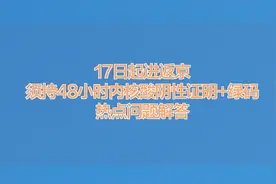 17日起进返京须持48小时内核酸阴性证明+绿码，热点问题解答视频封面