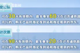 沪苏通铁路推出新型“月票”实行相应折扣优惠图片