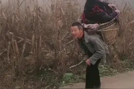 男子用筐背母爬坡500米去坐车看病，朋友：他每次都这样图片