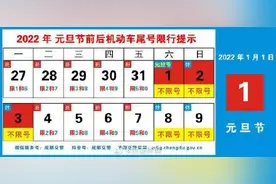 司机们注意了！成都元旦三天不限行图片
