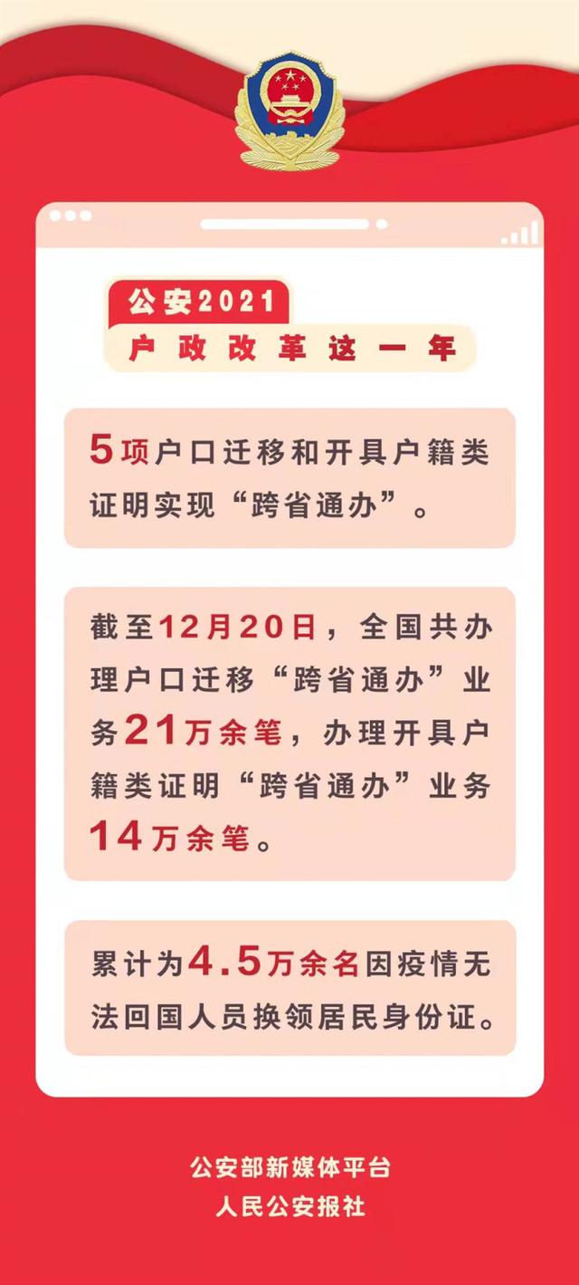 户政改革这一年：5项户口迁移实现“跨省通办”
