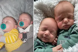 美国一对双胞胎兄弟因不愿分床睡而哭闹 可爱画面在网上走红图片