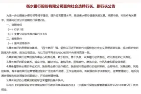 衡水银行高管轮番“补位”面向社会选聘50岁以下行长、副行长图片