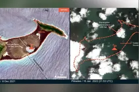 美科学家：汤加火山爆发相当于10兆吨TNT炸药威力图片