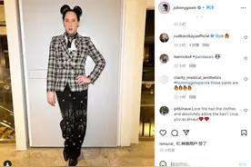 美国前花滑名将晒新造型：向北京冬奥会吉祥物“冰墩墩”致敬图片