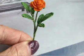 小巧精致，超美微钩橘红玫瑰（有编织说明）图片