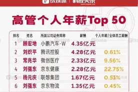 高管薪酬排行榜公布！年薪以亿为单位，谁是最强“打工人”？图片