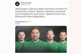 克拉斯诺达尔官方：主教练法尔克和教练组立即离开球队图片