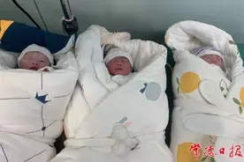 几率百万分之一！湖南女子产下“纯自然”足月三胞胎图片