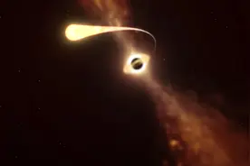 科学家捕捉到一个黑洞在打嗝的时候把三年前吸入的恒星吐出图片