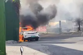威马电动汽车4天发生3次自燃事件，从冒烟至起火仅10秒…图片