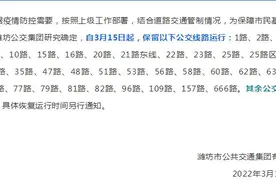 潍坊部分公交线路临时停运图片