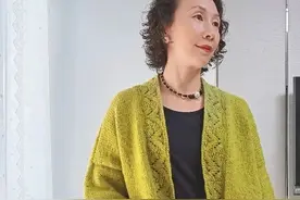 实穿好看好织，春色：无扣镂空花边落肩开衫（有编织图解）图片